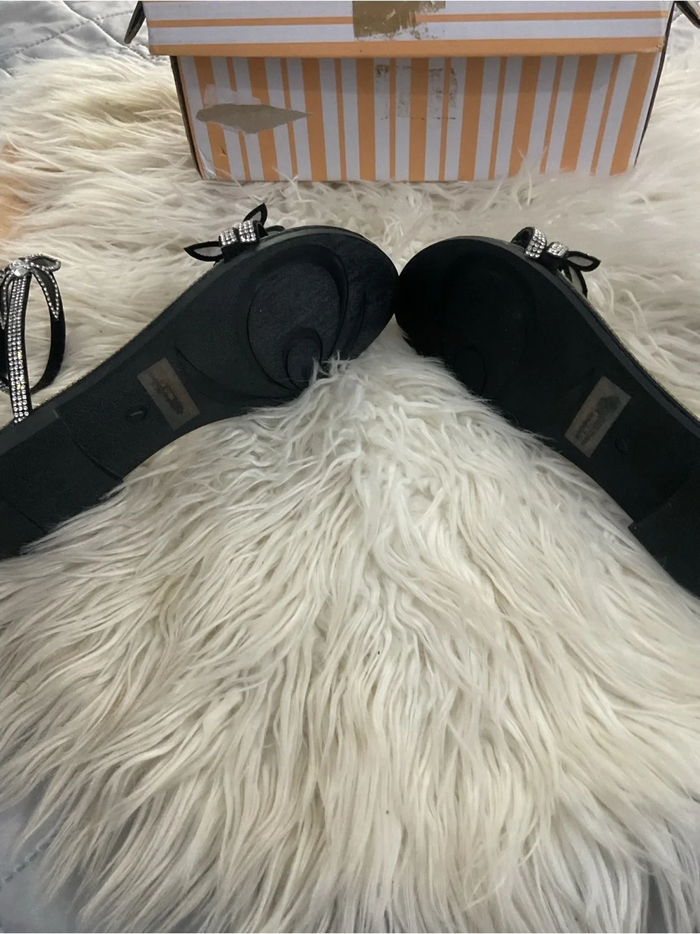 Wild Diva Black Rhinestone Floral Wrap Sandals